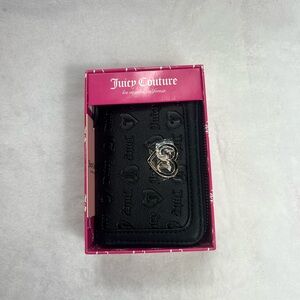 Juicy Couture Black Embossed Card Holder